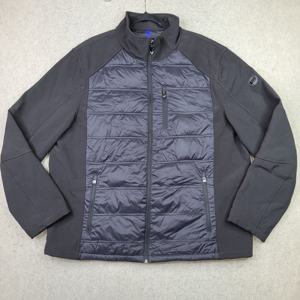 Calvin Klein Jacket Mens XL Black Quilted Full‎ Zip Casual Windbreaker Outdoor